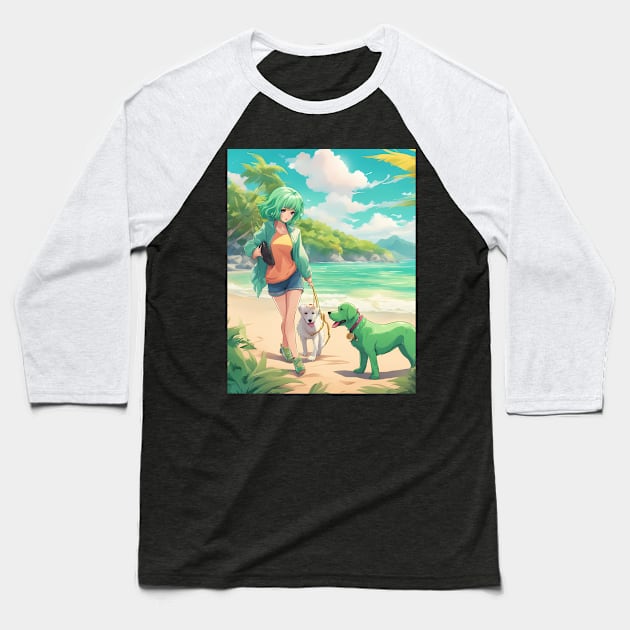 Adventure Purrfectly Otaku Baseball T-Shirt by animegirlnft